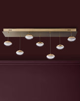 Nina soft gold with clear glass LED adjustable 7 pendant