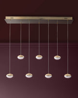Nina soft gold with clear glass LED adjustable 7 pendant