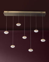 Nina soft gold with clear glass LED adjustable 7 pendant