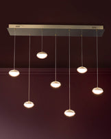 Nina soft gold with clear glass LED adjustable 7 pendant