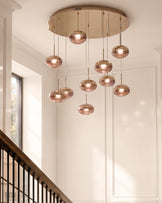 Nina soft gold with clear glass LED adjustable 10 pendant light
