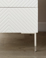 Noah white gloss 2 drawer bedside table