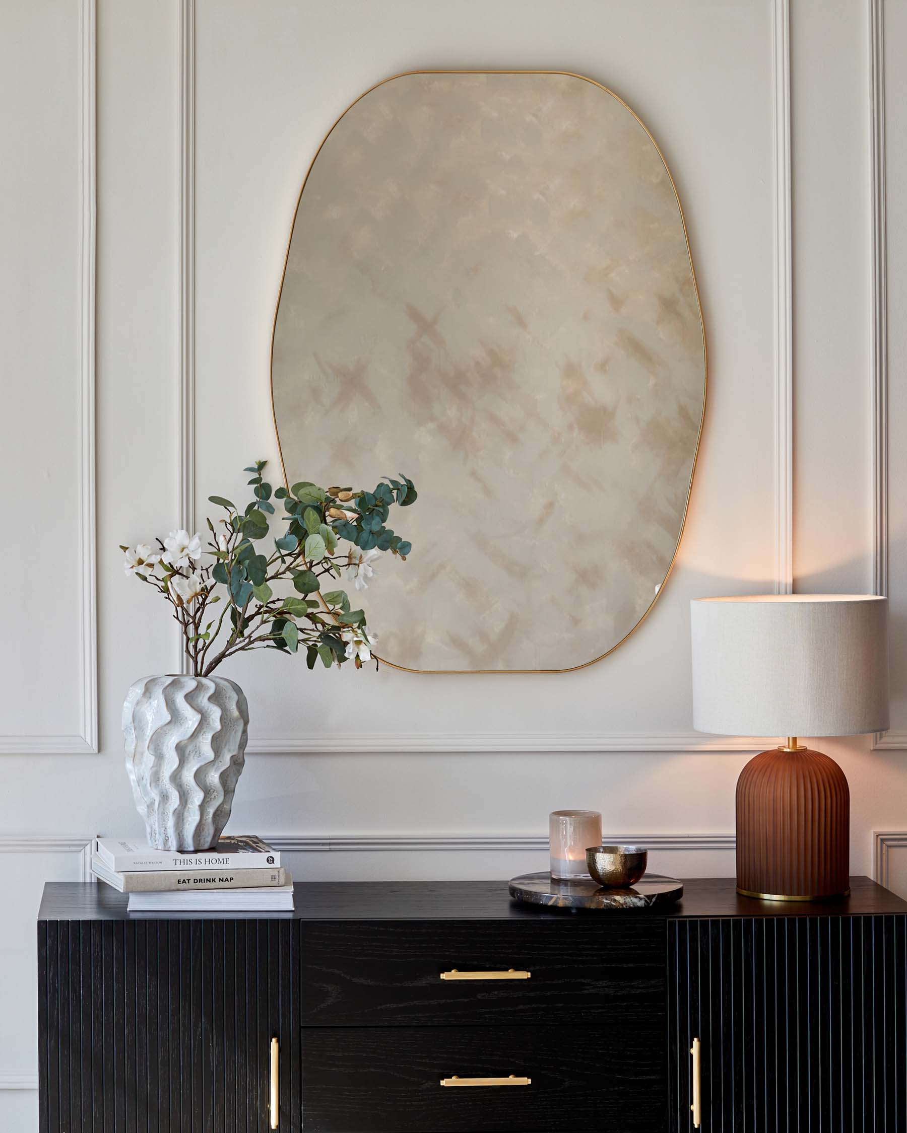 Odense Large Wall Mirror Gold Danetti Odense Large Wall Mirror Gold Danetti