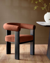 Orion toffee red fabric dining chair