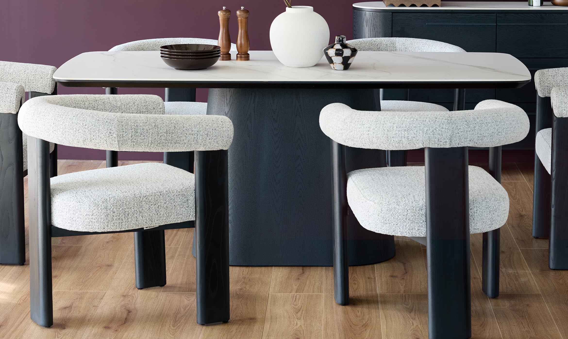 Orion grey chunky chenille dining chair