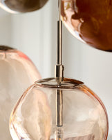 Orla mocha, caramel and champagne glass 8 bulb pendant light