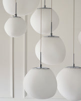 Orla white glass 8 bulb pendant light