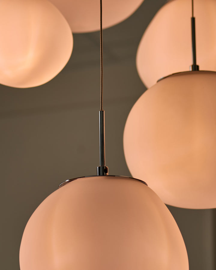 Orla white glass 8 bulb pendant light