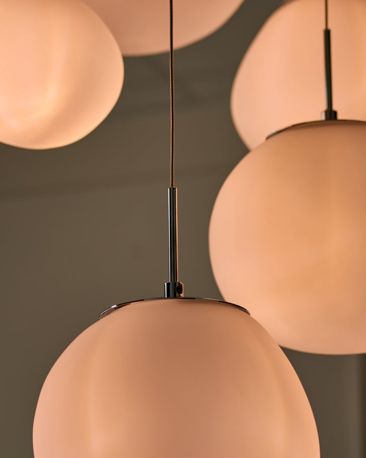 Orla white glass 8 bulb pendant light