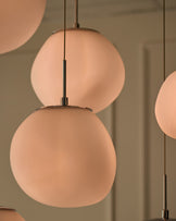 Orla white glass 8 bulb pendant light