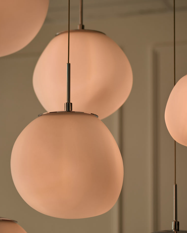 Orla white glass 8 bulb pendant light