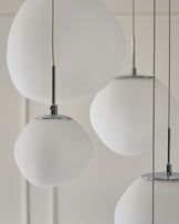 Orla white glass 8 bulb pendant light