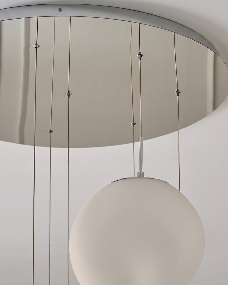 Orla white glass 8 bulb pendant light