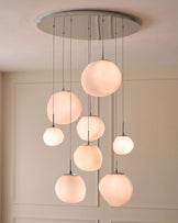 Orla white glass 8 bulb pendant light