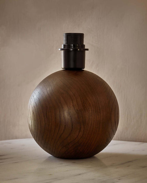 Orlan natural linen and dark wood table lamp – Danetti