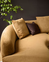 Ottilie ochre chenille left hand corner chaise sofa