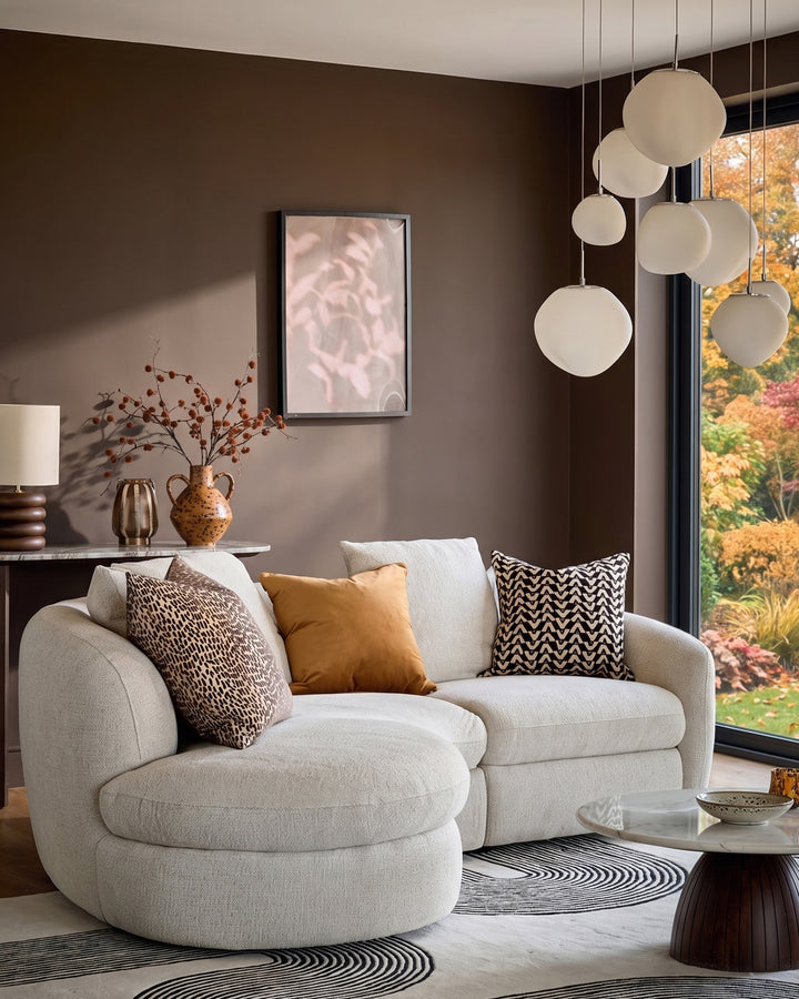 Ottilie natural fabric small left hand facing chaise sofa