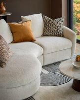 Ottilie natural fabric small left hand facing chaise sofa