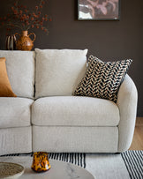 Ottilie natural fabric small left hand facing chaise sofa
