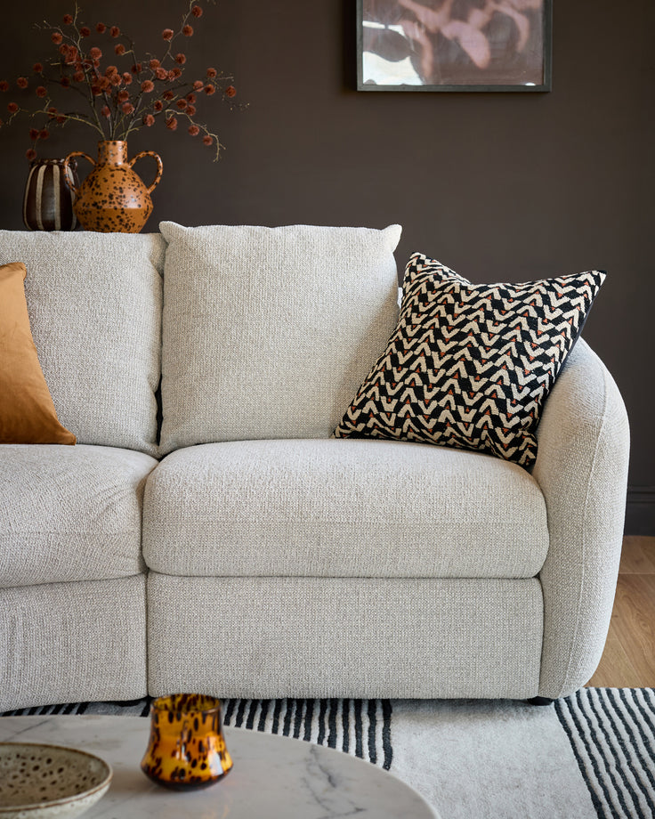 Ottilie natural fabric small left hand facing chaise sofa
