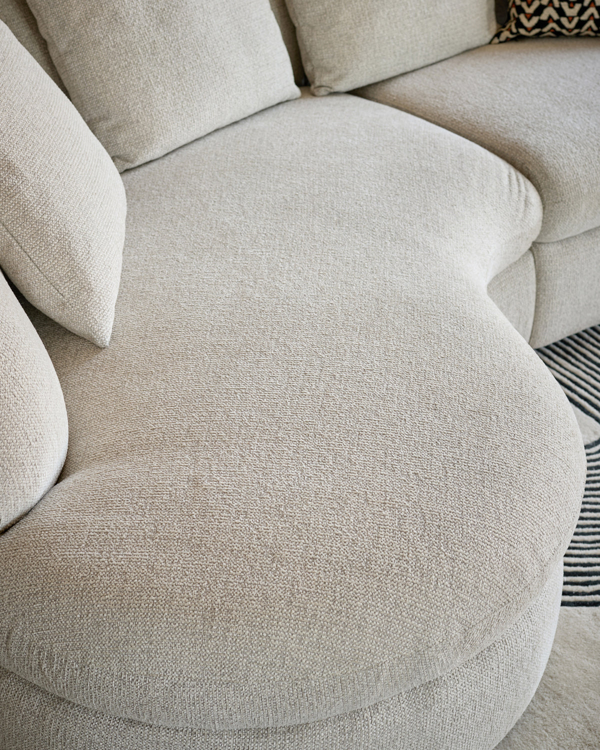 Ottilie natural fabric small left hand facing chaise sofa