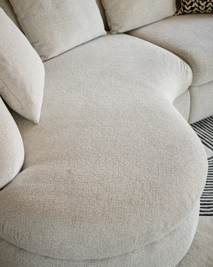 Ottilie natural fabric small left hand facing chaise sofa