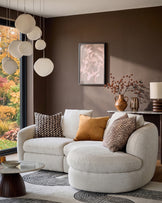 Ottilie natural fabric small right hand facing chaise sofa