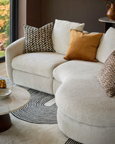 Ottilie natural fabric small right hand facing chaise sofa