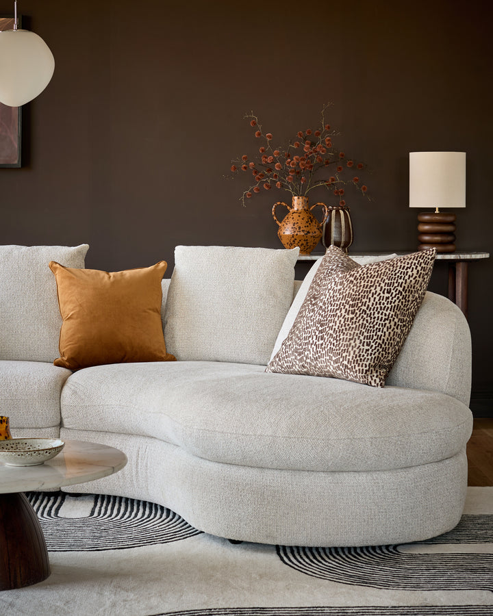 Ottilie natural fabric small right hand facing chaise sofa