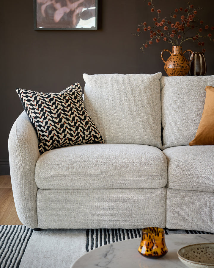 Ottilie natural fabric small right hand facing chaise sofa