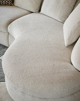 Ottilie natural fabric small right hand facing chaise sofa