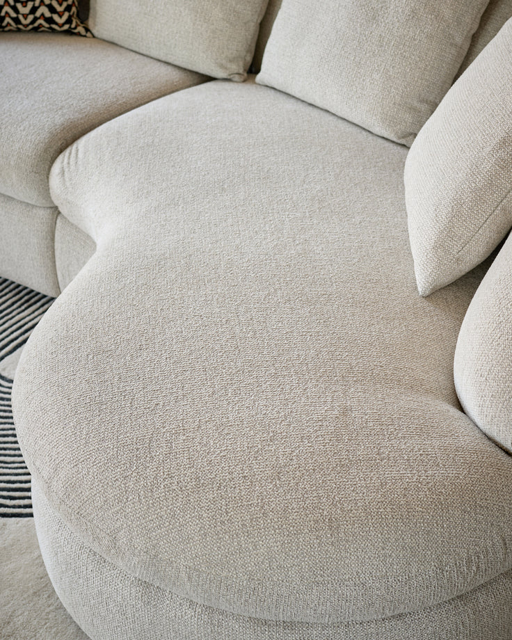 Ottilie natural fabric small right hand facing chaise sofa