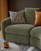 Ottilie olive green small fabric right hand facing chaise sofa