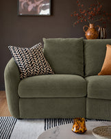 Ottilie olive green small fabric right hand facing chaise sofa