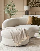 Ottilie natural fabric left hand corner chaise sofa