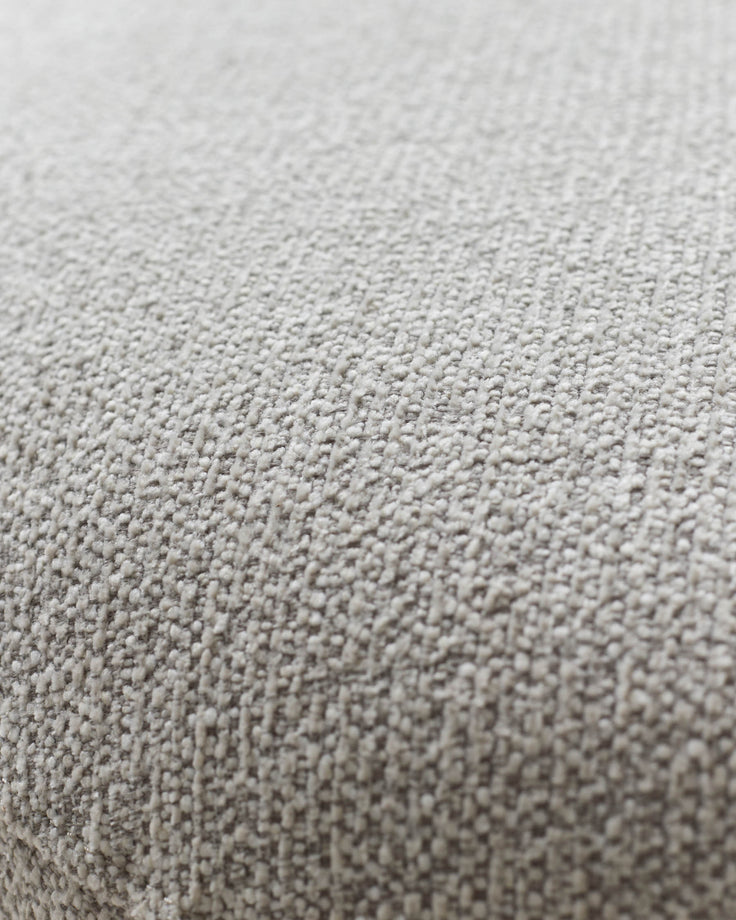 Close-up of natural beige woven fabric texture on the Ottilie left-hand corner chaise sofa.