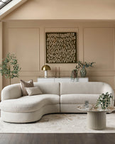 Ottilie natural fabric left hand corner chaise sofa