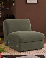Ottilie olive green fabric sofa module