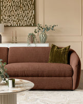 Ottilie apricot chenille left hand corner chaise sofa