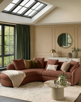 Ottilie apricot chenille left hand corner chaise sofa