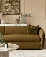 Ottilie ochre chenille left hand corner chaise sofa