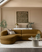 Ottilie ochre chenille left hand corner chaise sofa