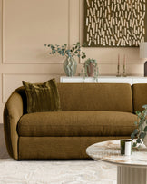 Ottilie ochre chenille right hand corner chaise sofa