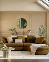 Ottilie ochre chenille right hand corner chaise sofa