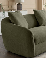 Ottilie olive green chenille right hand corner chaise sofa