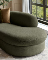 Ottilie olive green chenille right hand corner chaise sofa