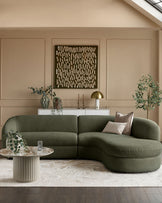 Ottilie olive green chenille right hand corner chaise sofa