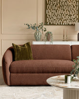 Ottilie apricot chenille right hand corner chaise sofa