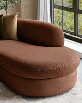 Ottilie apricot chenille right hand corner chaise sofa