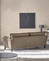 Otto mocha fabric 3 seater sofa